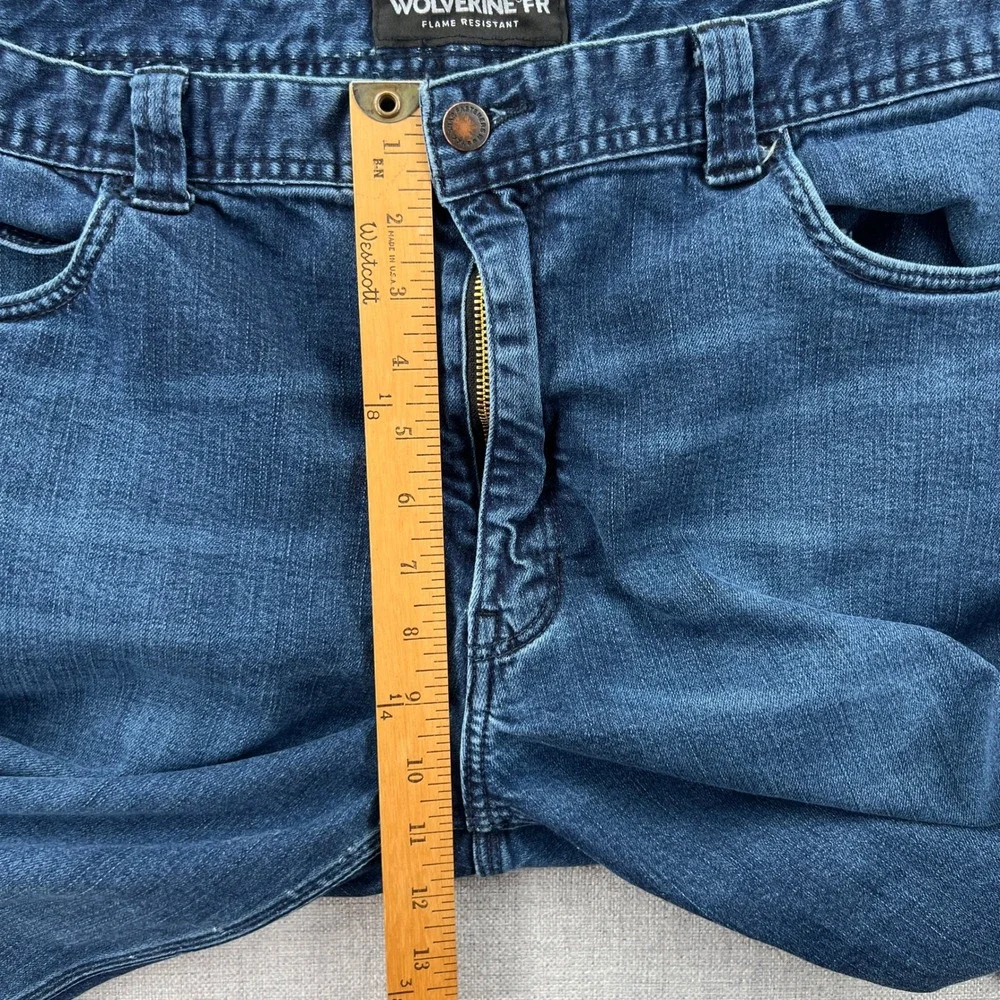 Wolverine FR Flame Resistant Work Jeans Men 40x30 (fits 38x28) Blue CAT2 Utility